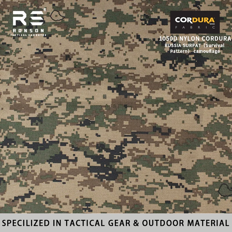 Tessuto Cordura in nylon 1000d Attrezzatura tattica impermeabile Tessuto Oxford Resistente rivestito in PU RUSSIA SURPAT Modello di sopravvivenza Camouflage