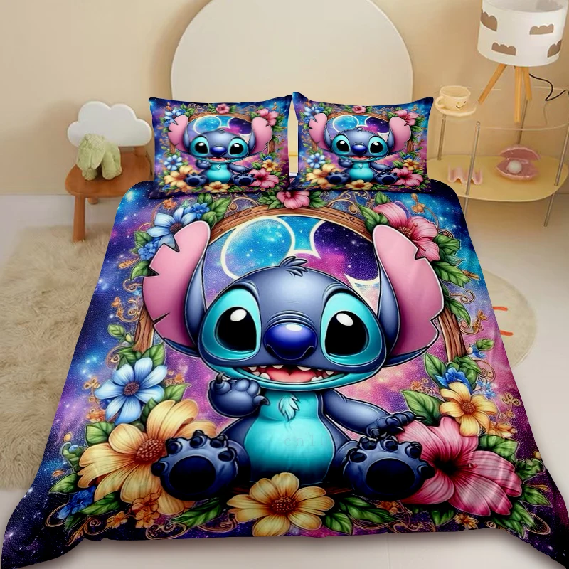 

Anime Stitch Duvet Cover Set Cartoon Bedding Set Comforter Cover for Twin Full Bedroom Decor Children Gifts