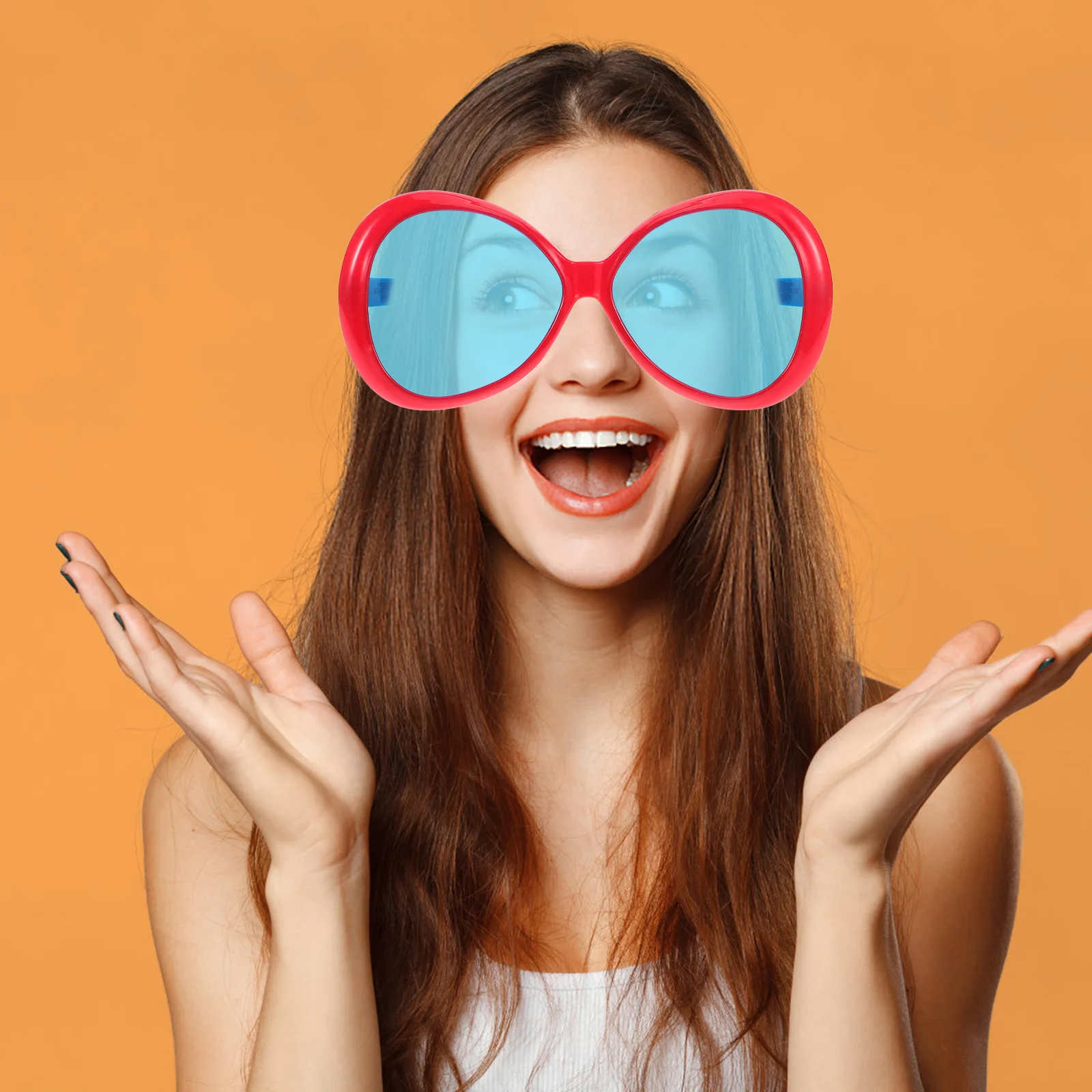 نظارات مضحكة كبيرة الحجم مقاس 10 بوصات لتزيين حفلات شاطئ هاواي، دعائم صور مبتكرة، ملحقات الحفلات #4