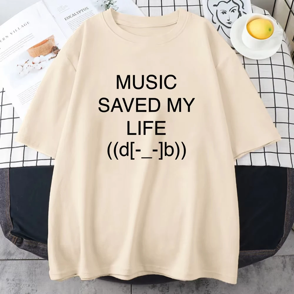 Music Saved My Life Cartoon Print T-shirt Porter Robinson Smile World Tour 2024/2025 Tshirts Cotton Summer Women Men Tee Graphic