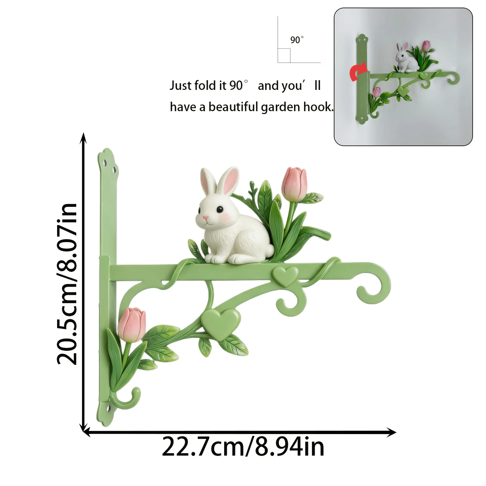 Metal Colorful Courtyard Plant Hook, Easy Install w/ Screws, for Garden Flower Basket Hanging/Welcome Sign, Indoor/Outdoor Decor