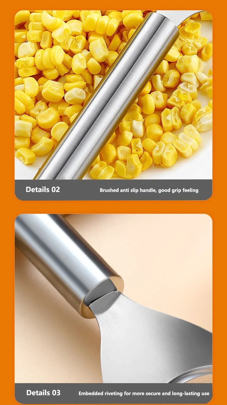 Ergonomic Stainless Steel Corn Planer - Easy to Use Corn Peeler Separates Corn with Minimal Effort for Fresh Corn Enjoyment