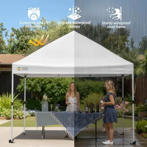 Commercial 10x10 Pop Up Canopy,Canopy Tent,White | CENTERLOK 8-Strand,STO-N-Go Bag,400D Strength Oxford Fabric,Height