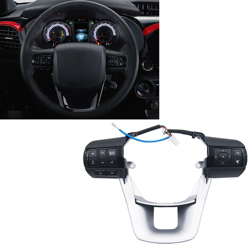 5X Audio Mode Control Switch Multifunctional Steering Wheel 84250-0E120 For Toyota Hilux Revo Rocco Fortuner 2015-2020