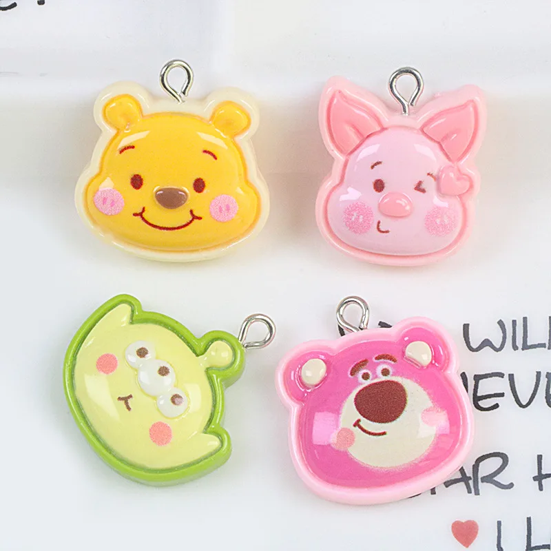 

Disney Homemade Earrings Keychain Small Pendant Winnie The Pooh Resin Glossy Cartoon Tigger DIY Jewelry Accessories