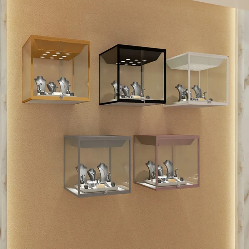 custom.Luxury Jewellery Display Showcase Custom Design Lockable Glass Jewelry Cabinet