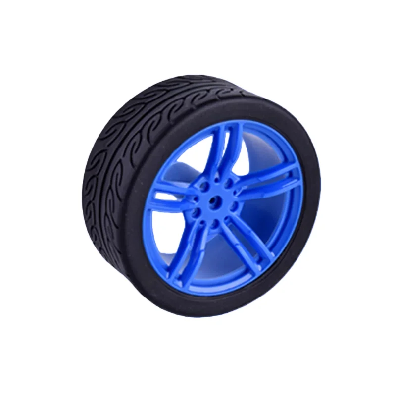 DIY smart car model tire accessories, rubber wheels 65*27mm suitable for TT motors