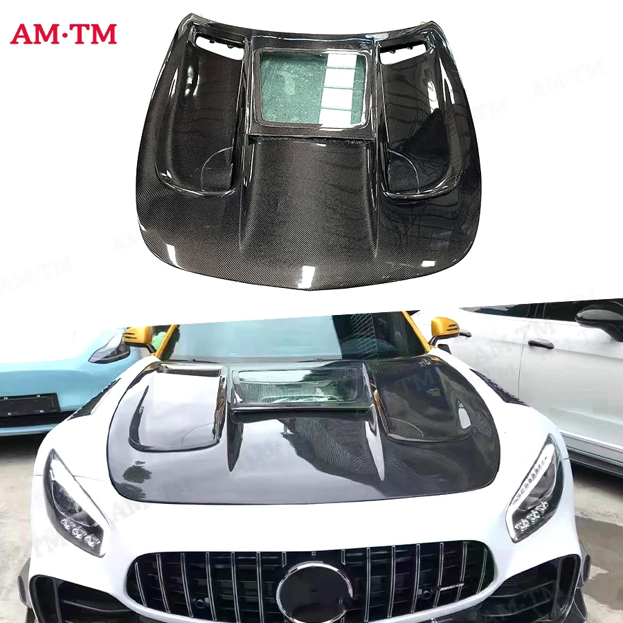 

Передний капот двигателя автомобиля из углеродного волокна, вентиляционная крышка, детали капота для Mercedes Benz AMG GT GTS GTR, обновленный комплект кузова, автомобильные аксессуары