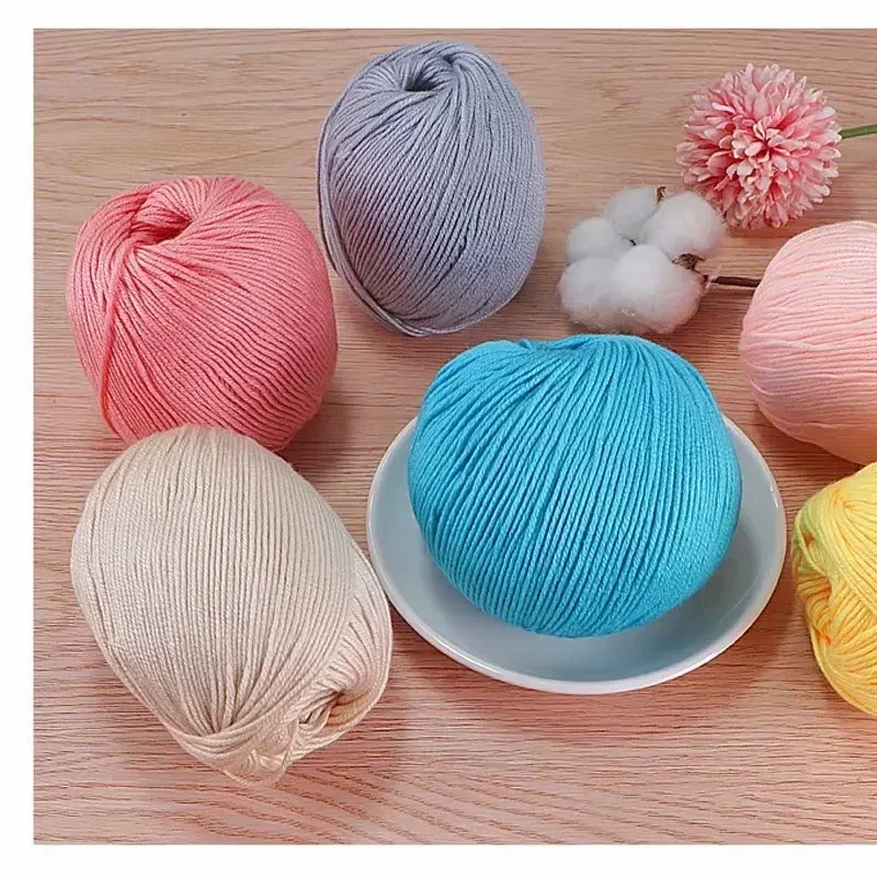 1pc 50g Yarn Silk Cotton Yarn for Crochet Yarn for Knitting Doll Hilo 132 Meters Hand Knitting Dyed