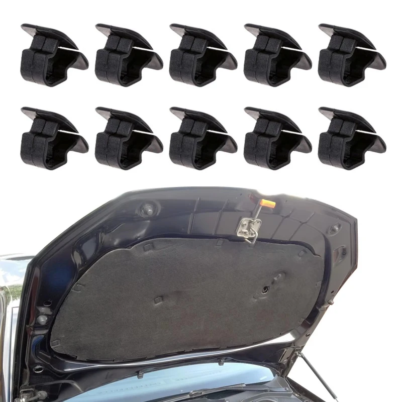 10/20/40/60pcs Car Hood Soundproof Cotton Clip Black Cotton Clip Car Exterior For VW Polo Tiguan Passat Leon 2 Skoda Octavia 2