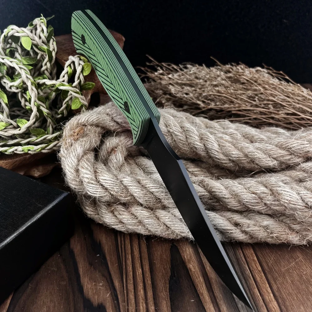 جديد صلابة عالية شفرة مثبتة سكين مع غمد 8Cr13Mov شفرة G10 مقبض المحمولة سكينة للاستعمال الخارجي EDC بقاء سكين تخييم #5