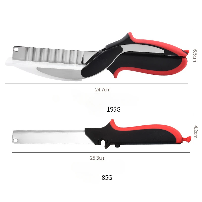Dobeli Separable Stainless Steel Barbecue Steak Cutting Shear Household Vegetable Scissors 2 In 1 Multi Kitchen Tool Fruit Knife