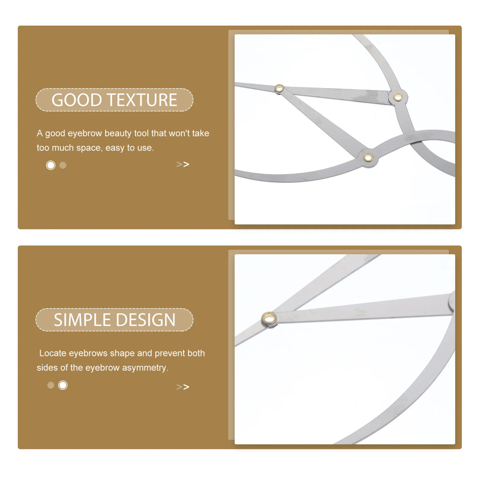 Regla de medida de curva de cejas de acero inoxidable, herramienta de plantilla Flexible para posición de cejas, longitud, forma, dibujo, plantillas para cejas