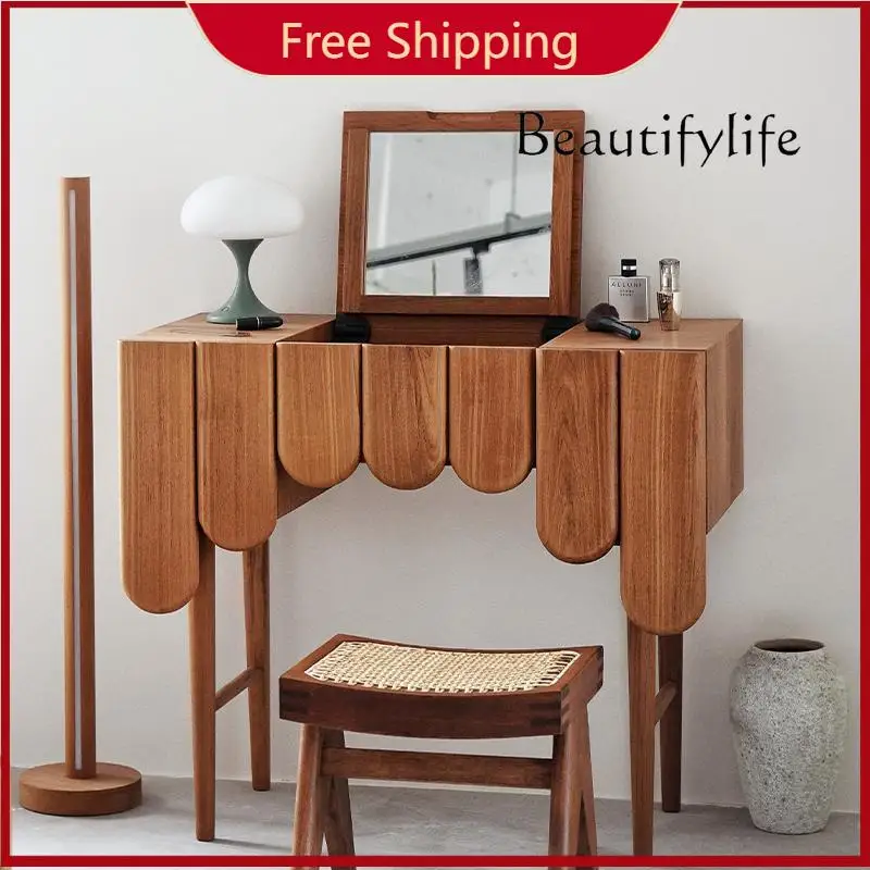 

X Medieval Style Dresser Myanmar Teak Piano Dresser Household Storage Dresser Master Bedroom Storage Cabinet Integrated Table