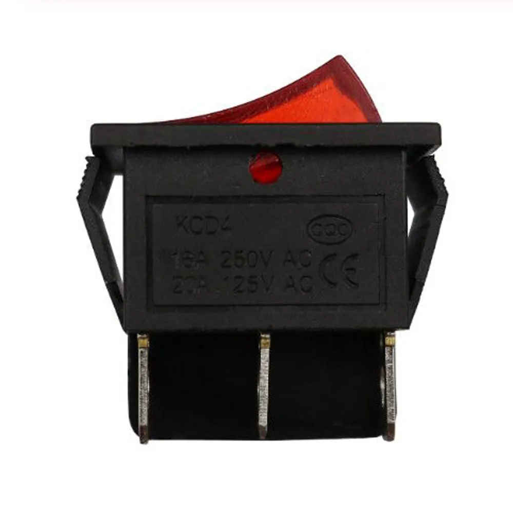 Moving Head Beam Stage Light Smoke Machine Latching Rocker Switch, 6-Pin I/O, 250V AC 20A, KCD4 2-Position Power Switch