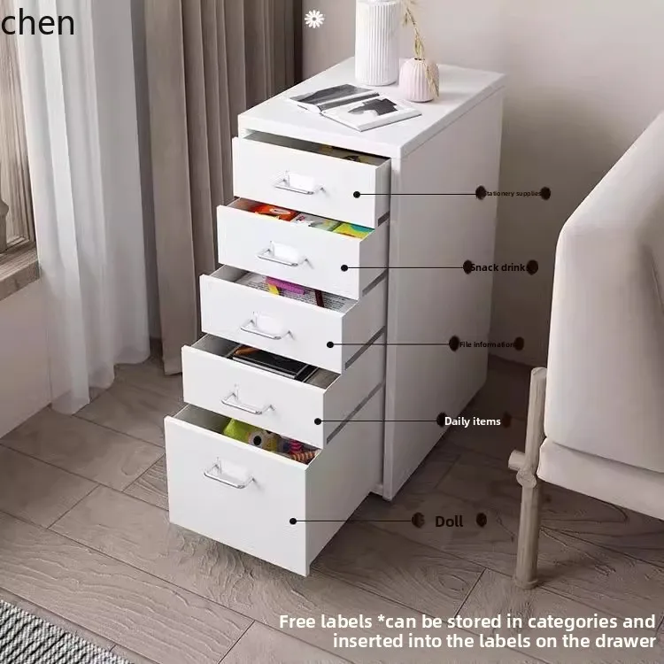

QZT Drawer Storage Cabinet Iron Art with Lock Thickened Drawer Cabinet