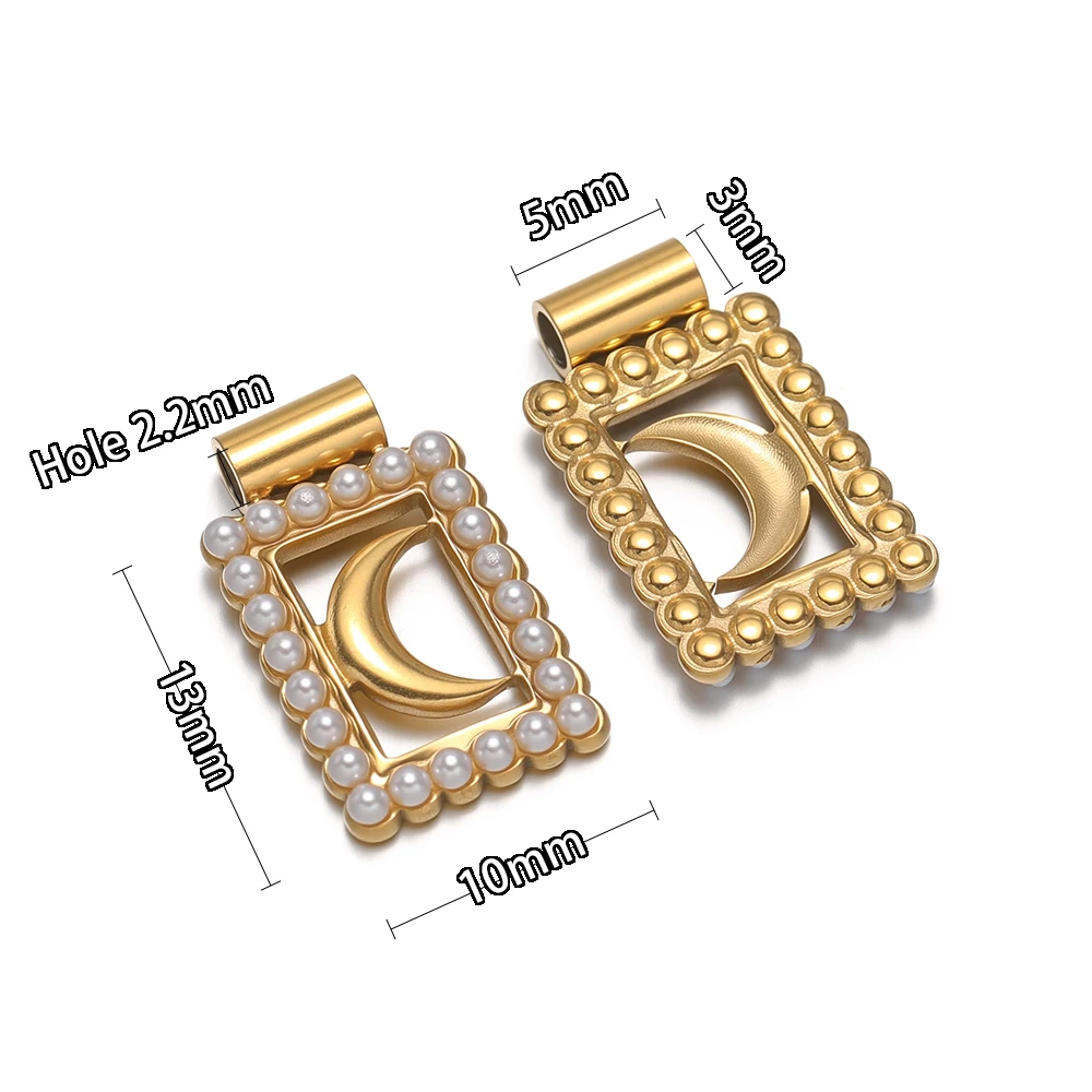5 Stück Edelstahl-Rechteckperlen-Röhrenhaken Anhänger DIY Schmuckzubehör für Halsketten, Armbänder, Ohrringe – Detail 3