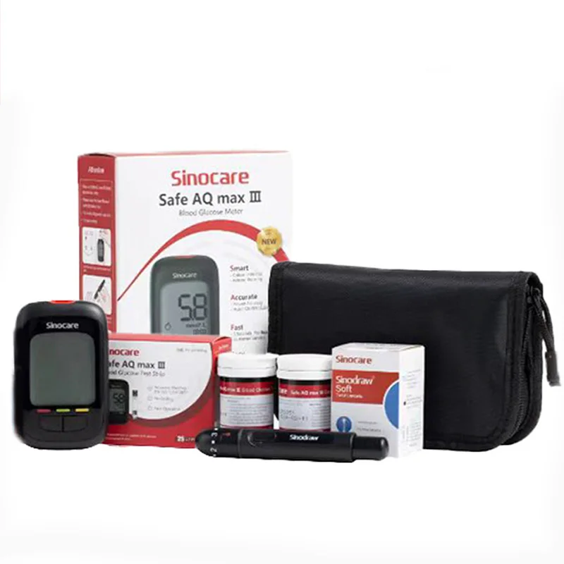Sinocare Safe AQ max III Blood Glucose Meter Glucometer Kit Diabetes Tester Blood Sugar Test Diabetes Home Medical Device