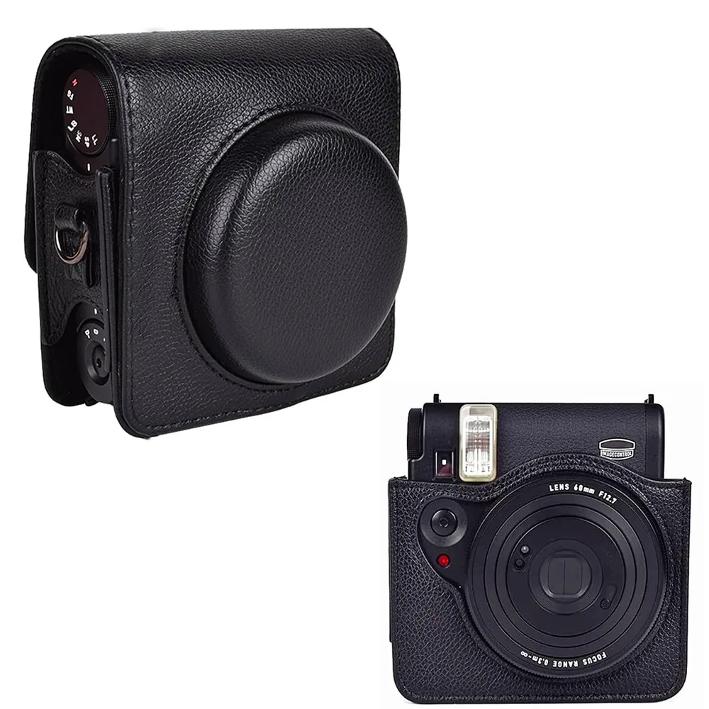 Mini99 Retro PU Leather Camera Bag Photo Case Protective Cover with Shoulder Strap For Fujifilm Instax mini 99