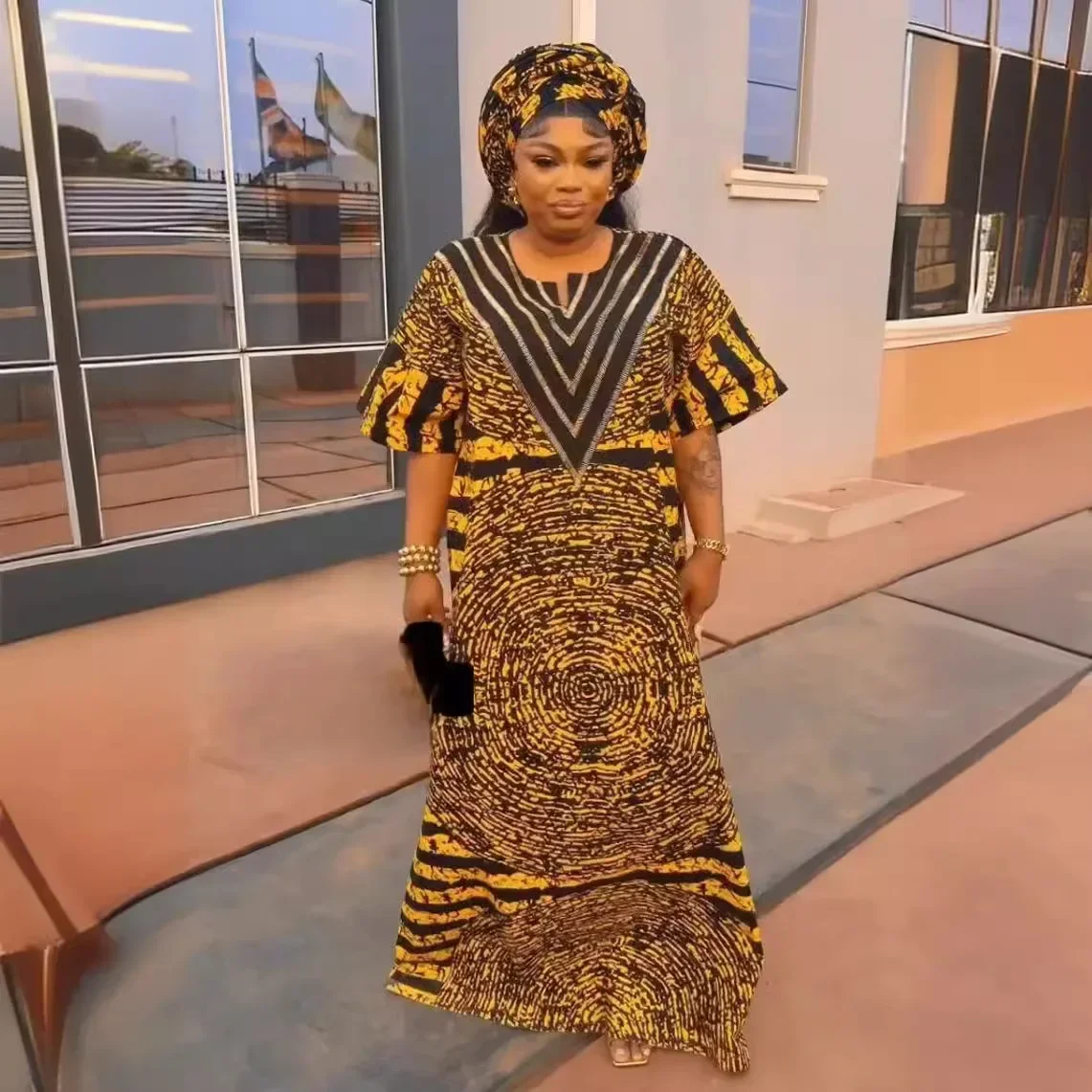 

Африканские платья для женщин 2025 года, традиционная африканская одежда, Дашики, Анкара, платье, абайя, мусульманский кафтан, длинное платье макси