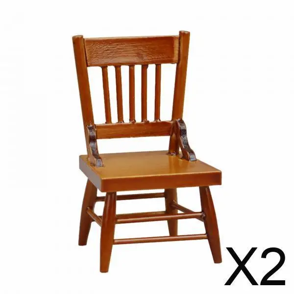 Puppenhaus-Miniaturstuhl aus Holz im Maßstab 1:12, klassisches Wohnzimmermöbelzubehör für Puppenhaus-Spielset