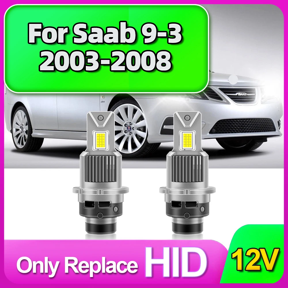 D2S LED Headlight Bulbs 60000LM 150W D2S Two-sided CSP Chip 6000K White Super Bright For Saab 9-3 2003 2004 2005 2006 2007 2008