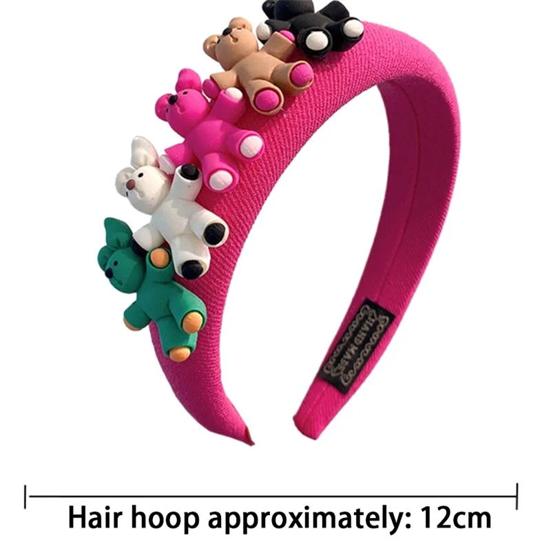 Colorful Bear Headband Girl Cartoon Headwear Kids Animal Headdress Women Fashion Hair Hoop Makeup Adult Hair Accessories