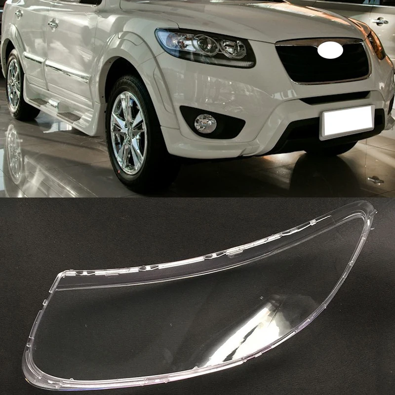 For Hyundai Santa Fe 2008~2012 Left Right Headlight Shell Lamp Shade Transparent Lens Cover Headlight Cover