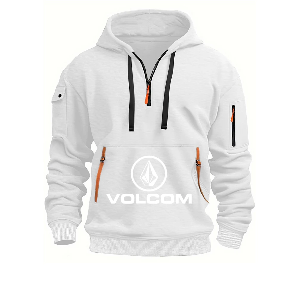 VOLCOM 2025 primavera otoño hombres media cremallera Sudadera con capucha Casual deportes pulóver Harajuku de manga larga abrigo suelto