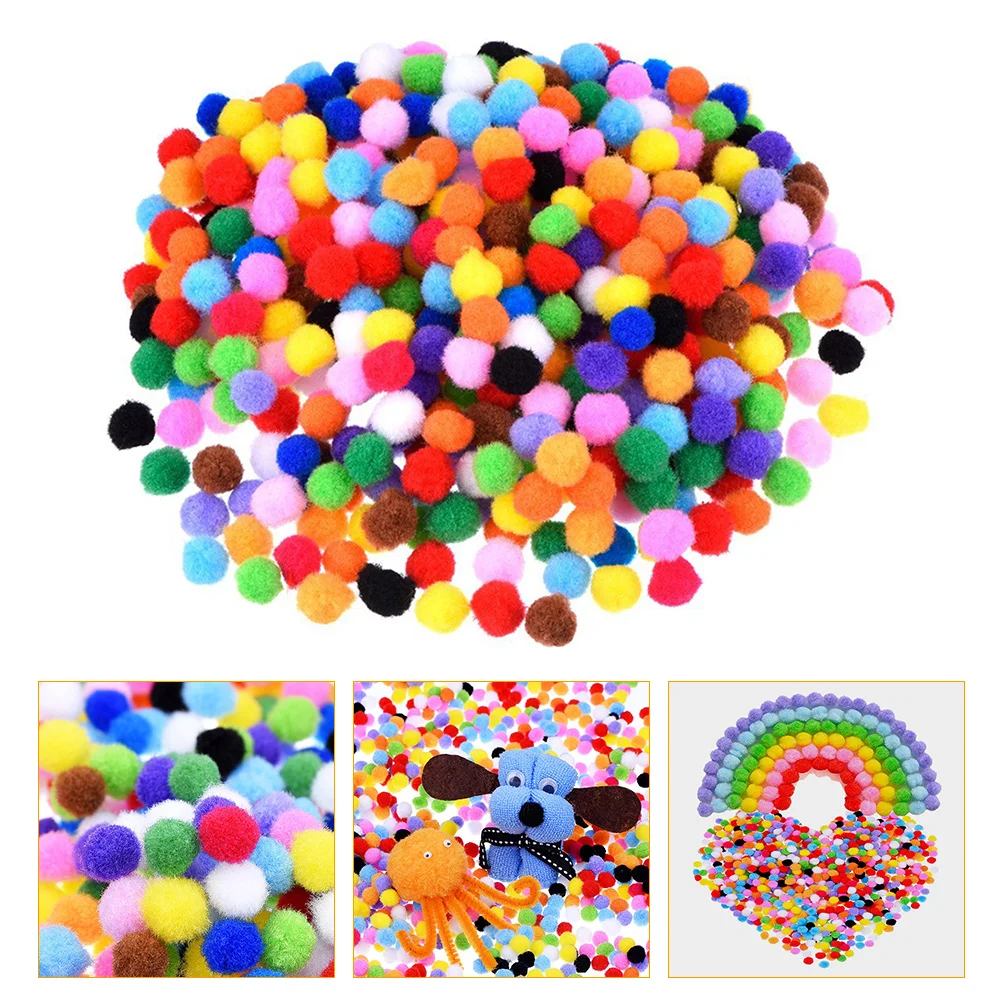 Pompón de bolas pequeñas y esponjosas para niños, pompón de felpa para manualidades, color marrón, 3x3cm, 200 piezas
