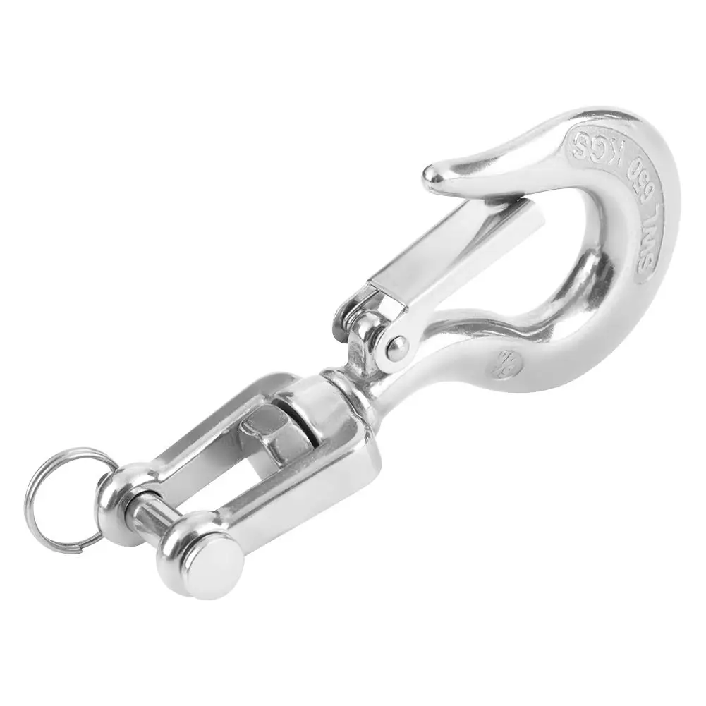 304 Stainless Steel Lifting Hook with Latch - 650 kg/1000 kg Load Capacity