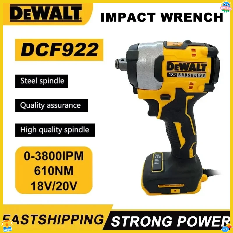 

Бесщеточный ударный гайковерт Dewalt DCF922 406 Нм Аккумуляторный ключ с большим крутящим моментом и переменной скоростью Электрический ключ Перезаряжаемые инструменты