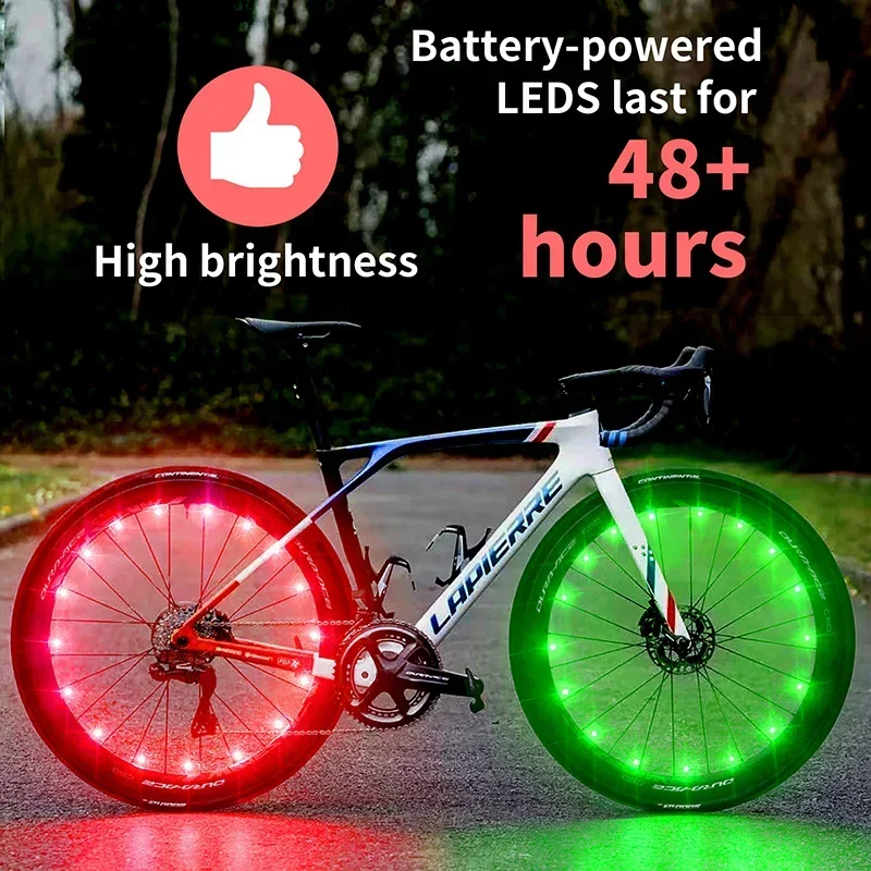 2023 NEW Colorful Rainproof LED Bicycle Wheel Lights Front and Rear Spoke Lights Cycling Decoration Tire Strip Light Accessories