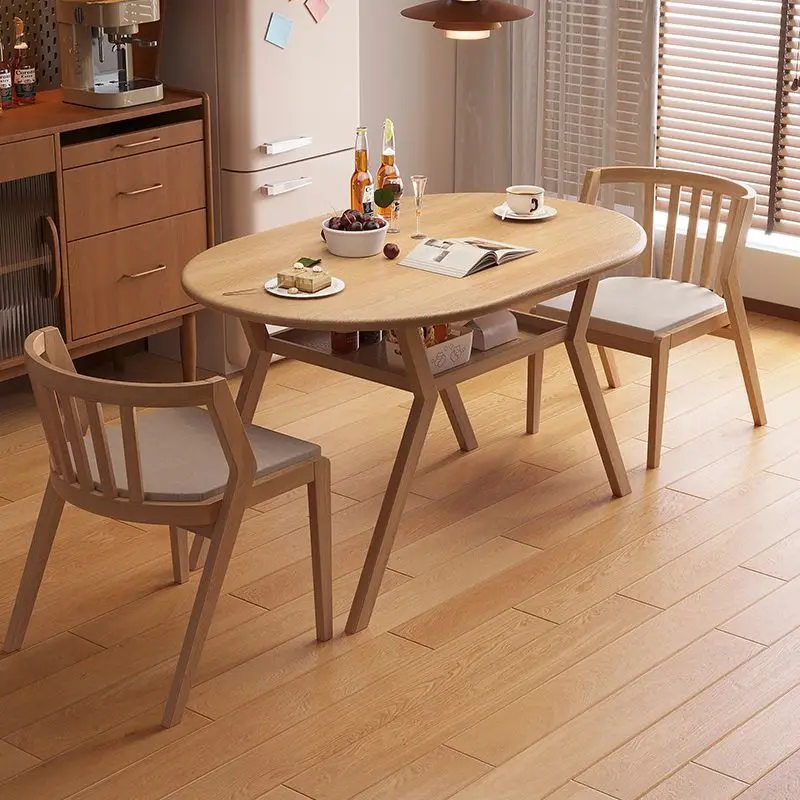Integrated restaurant tables and chairs Solid wood furniture Household multi-functional table and chair combination set Can be