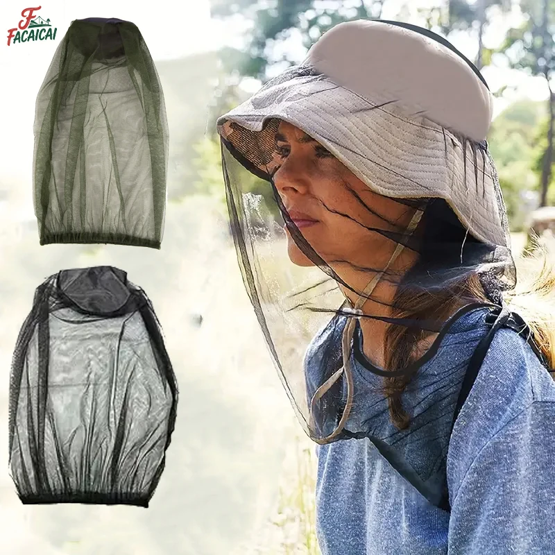 

4pcs Mosquito Guard Head Net Ultra-Lightweight Breathable Mesh for Maximum Comfort,Perfect for Camping,Hiking,Fishing