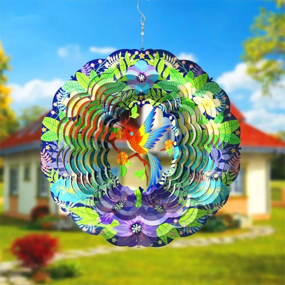 Colibrì Wind Spinner con ganci rotanti Spinner in metallo in acciaio inossidabile per decorazioni da giardino e da giardino Spinner in metallo per esterni