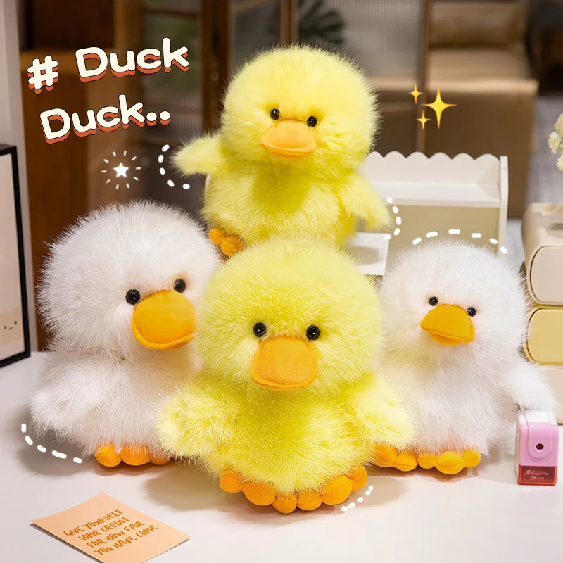 1Pc 25/30cm Lovely Furry Duck Plush Doll Cute Explosive Hair Duck Plush Toy Stuffed Soft Animal Pillow Nice Gift