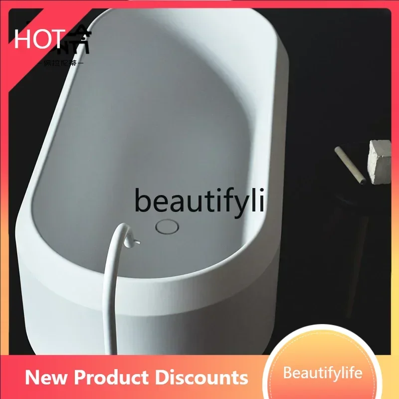 

ss8350 ss 25One-piece freestanding artificial stone bathtub Family double couple hotel oval bathtub