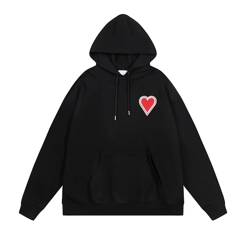 Y2K hoodie new women's cotton casual sweater winter autumn heart-shaped pattern hooded sweater top luxury men's loose coat tide