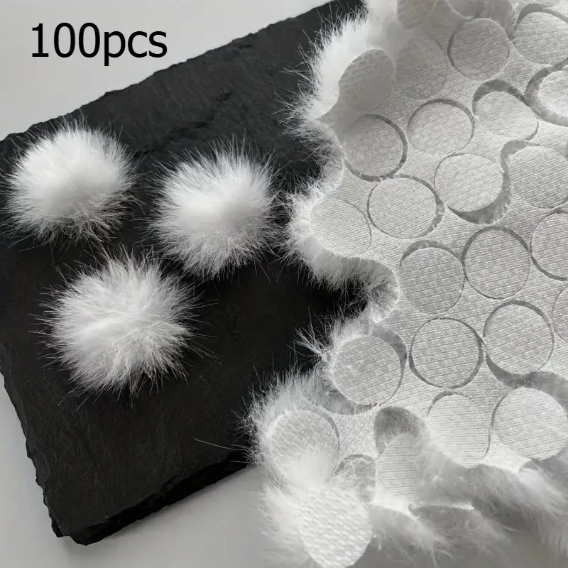 100pcs Faux Mink Pom-Poms,Grid Design Pre-Cut Faux Fur,Flower Ball Shape,Handmade Pom-Poms,Decorative Pom-Poms,Soft to Touch