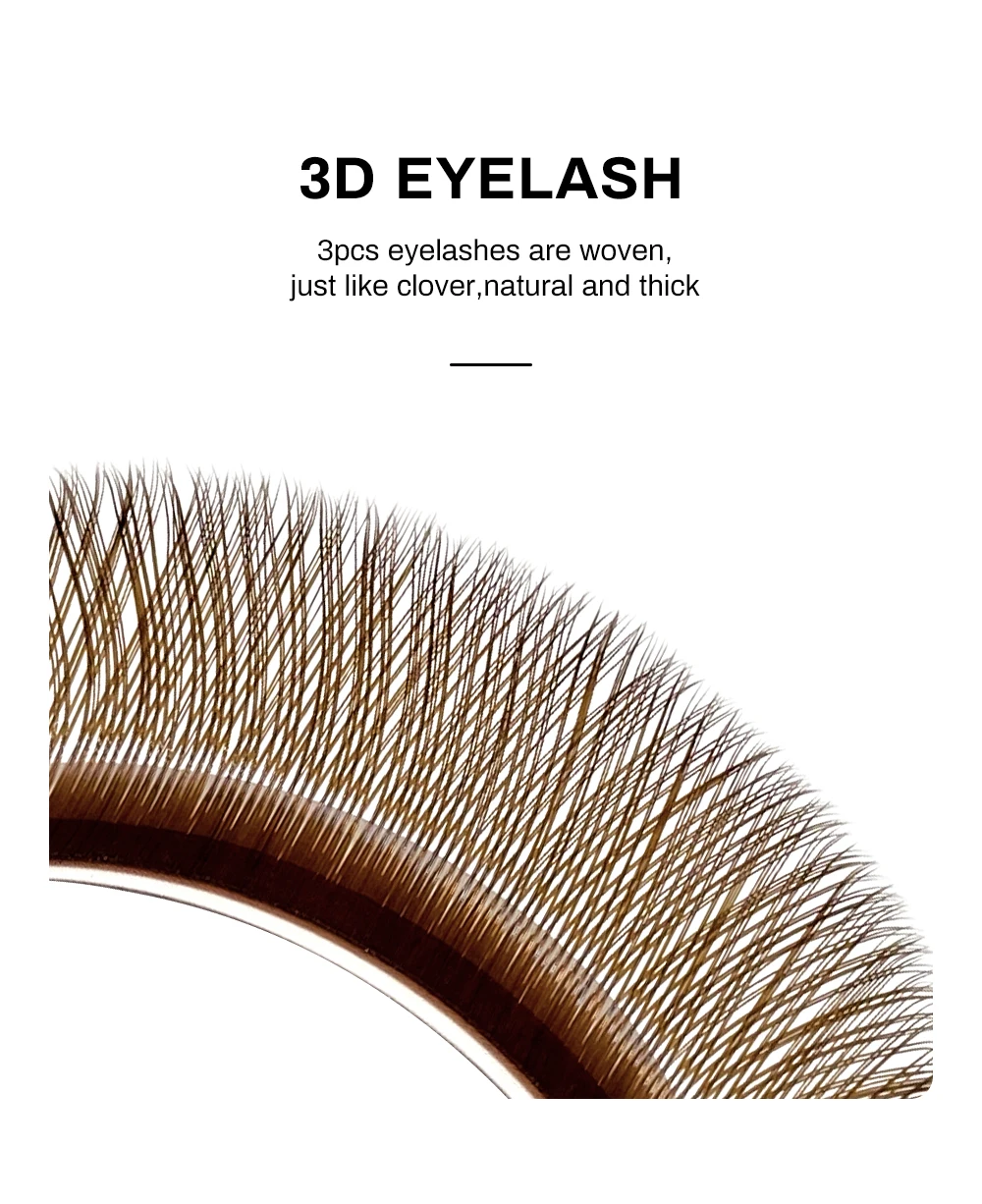 NATUHANA Braune W-förmige 2D 3D 4D 5D W natürliche weiche automatische Blüte vorgefertigte Fächer-Wimpernverlängerungen – Detail 4