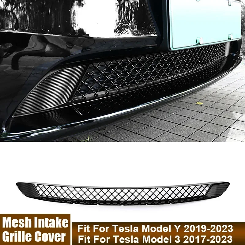 

Car Front Bumper Lower Grille Air Vent Protective Cover Racing Grills Cover Fit For Tesla Model Y 2019-2023 / Model 3 2017-2023