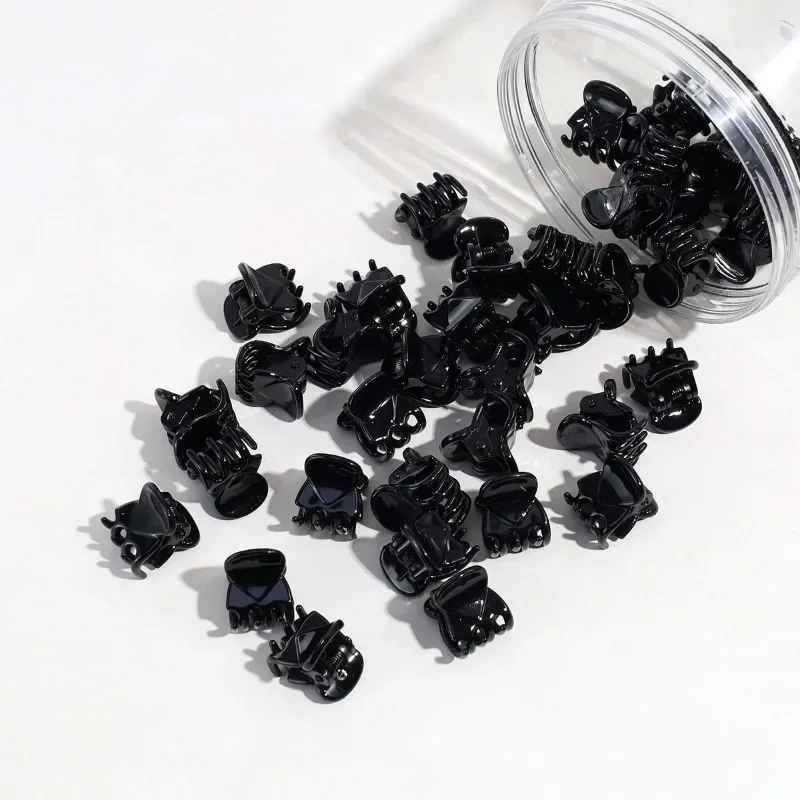 Mini pinzas para el pelo para mujer y niña, pasadores de plástico negro, marrón claro, accesorios para la cabeza