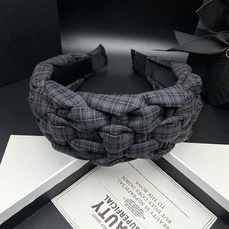 Retro Handgewebte Haarspange, Damen-Stirnband mit hohem Schädelkranz, Haaraccessoires, Haarstyling, Gesichtsreinigungs-Stirnband – Detail 3