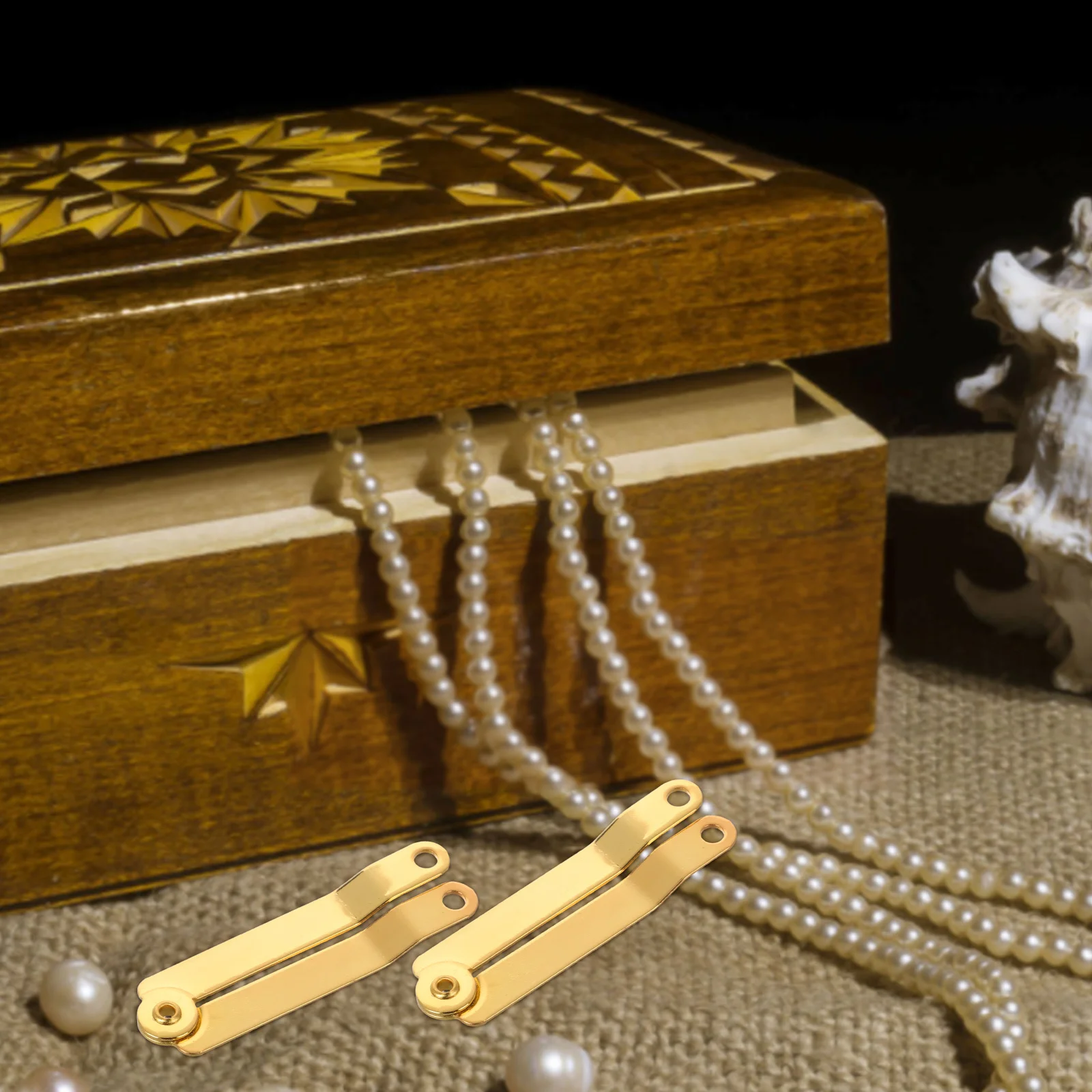 

6Pcs Strong Iron Chest Hinges Box Lid Supports Lid Stay Hinges for Wooden Jewelry Boxes Cabinet Drop Down Hinge