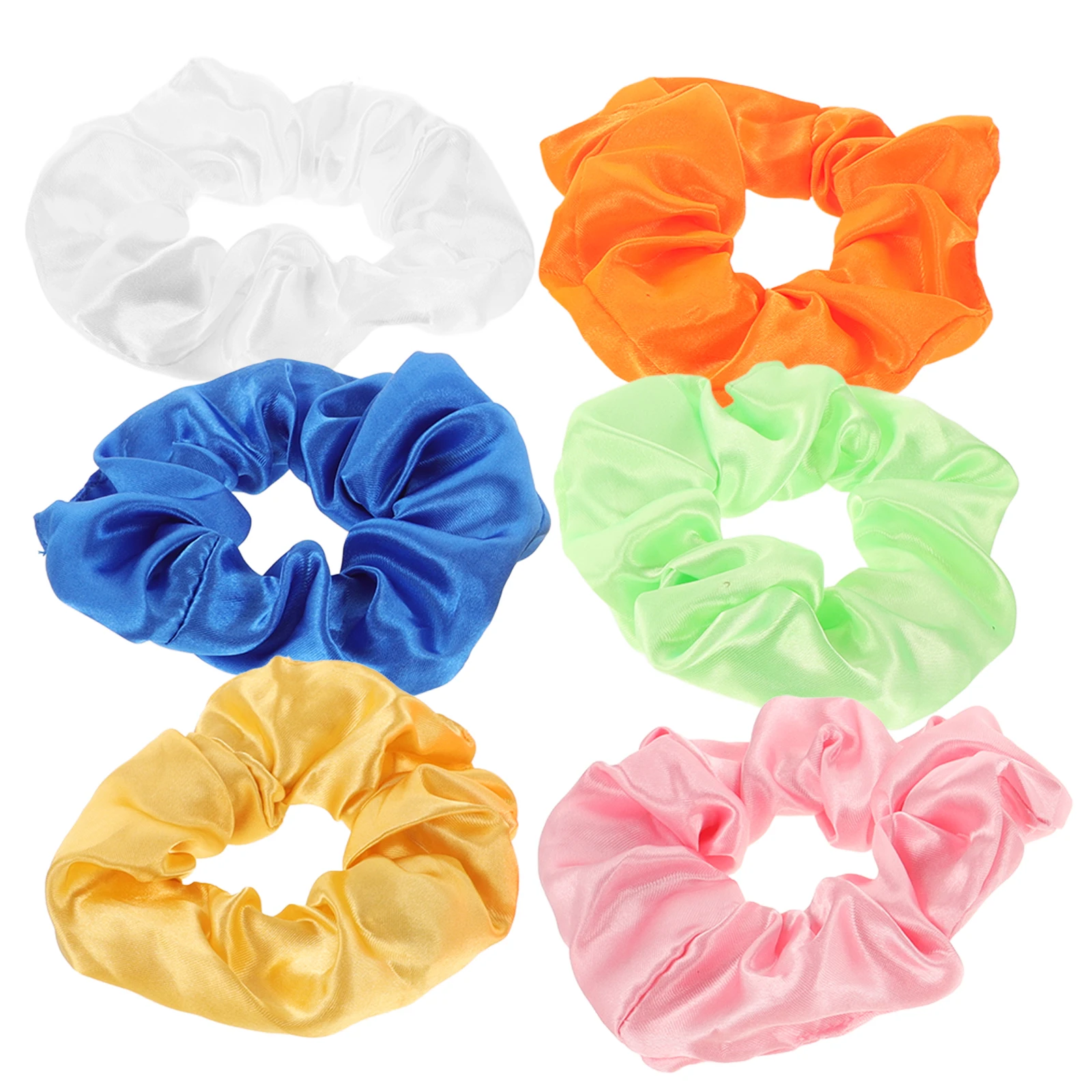 

6PCS LED Luminous Ties Large Intestine Ropes Headdresses Fashion Scrunchy Women Decors Non Fade Durable Hair Rings Thick