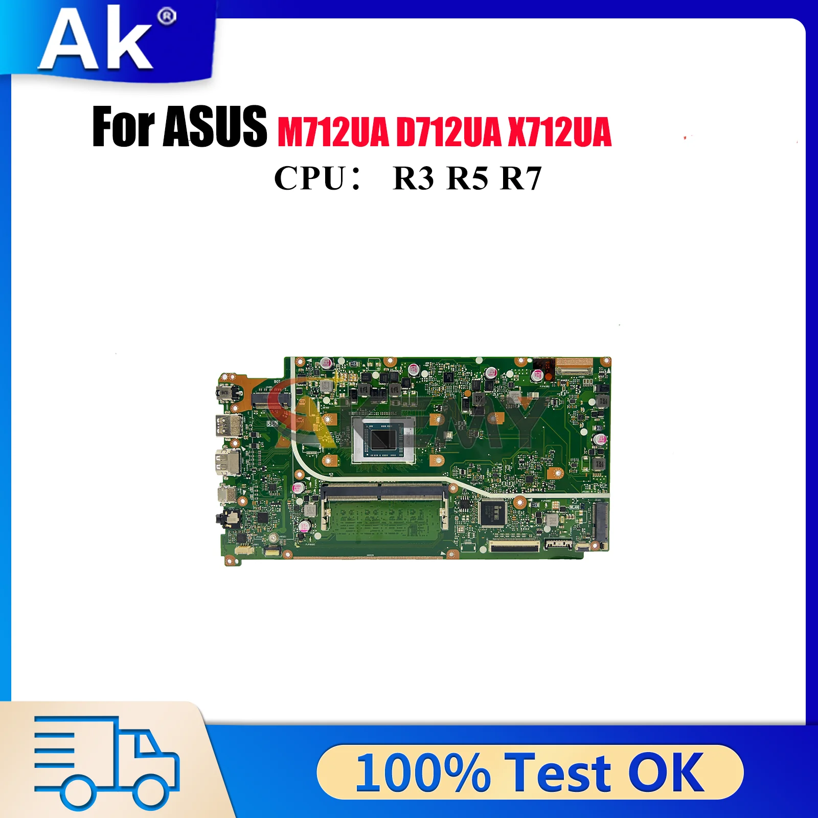 

X712UA Материнская плата для ноутбука ASUS VivoBook M712UA X712UA D712UA X712U Материнская плата для ноутбука с процессором R3 R5 R7 100% tests OK stk