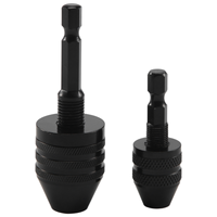 ABNP 2Pcs Hex Shank Keyless Drill Chuck, Screwdriver Converter Drill Adapter Quick Change Drill Bits Tool(0.6-8mm, 0.3-3.6mm)