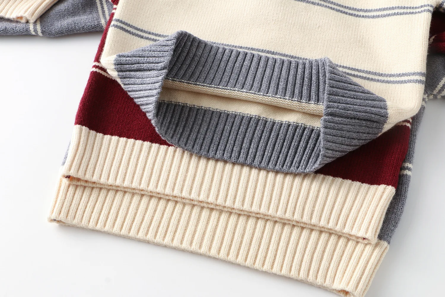 Baby Striped Half-Zip Polo Pullover, 2026 New Knit Top with Turn-Down Collar for Toddlers 1-6T Autumn New Kids Sweaters