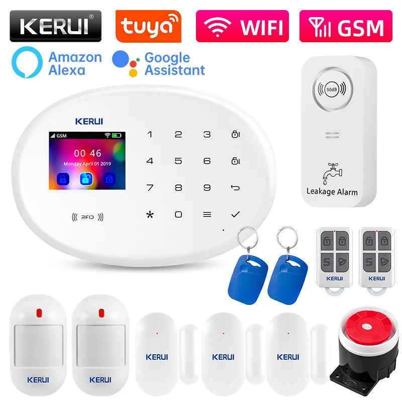 KERUI W202 Alarm System For Home Burglar Security 433MHz WiFi GSM Alarm Wireless Tuya Smart House Motion Detector Sensor